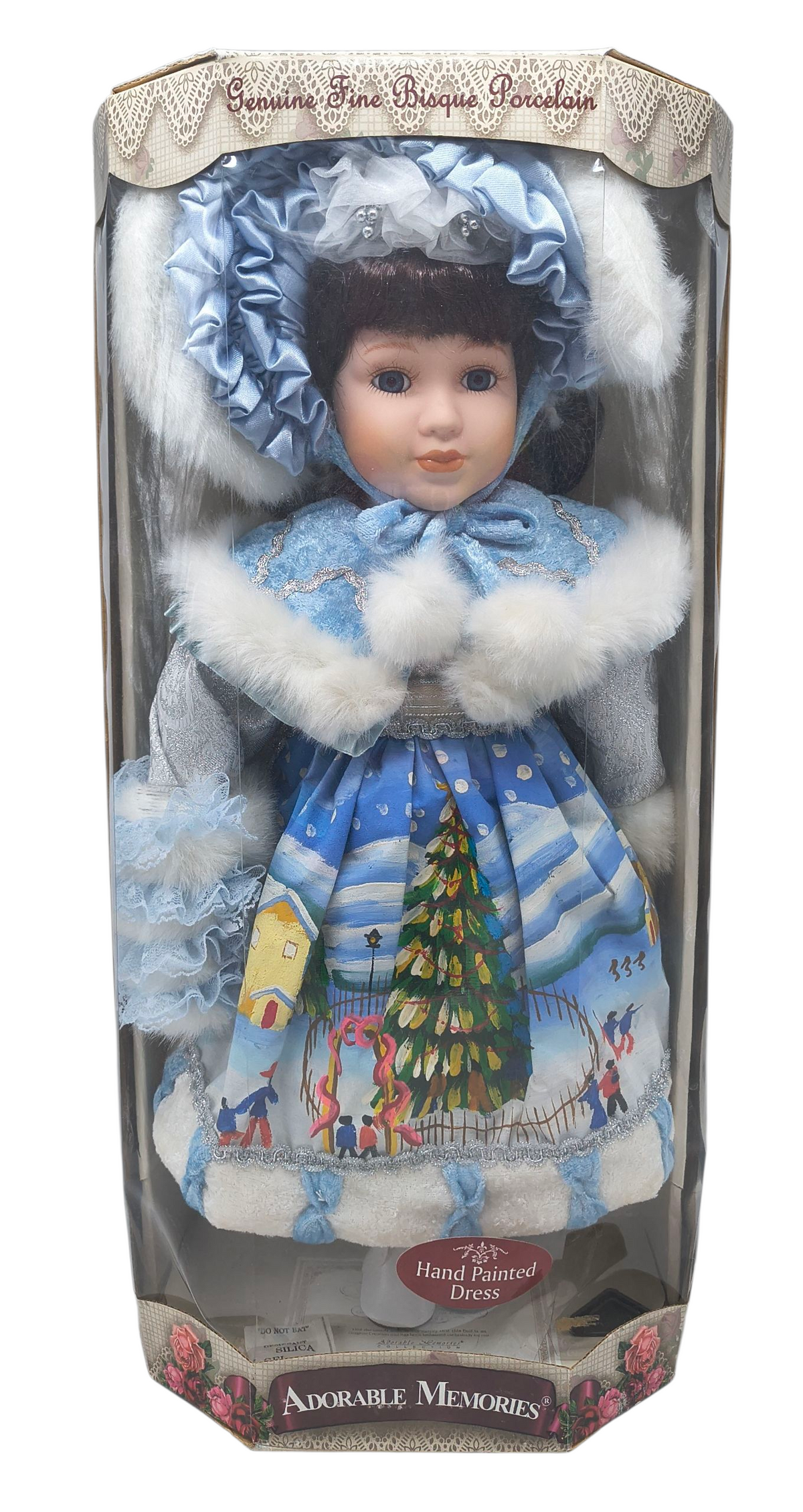 Adorable Memories Bisque Porcelain Doll Holiday 18" Hand Painted Christmas Tree
