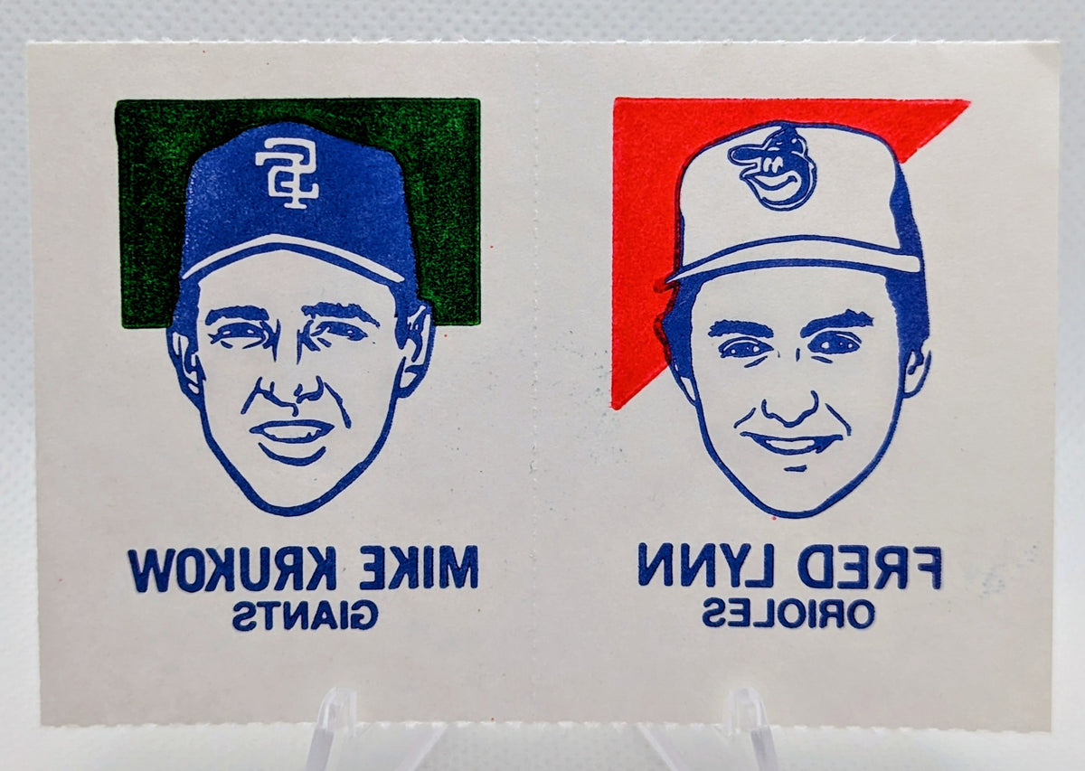 1986 Topps Tattoos Mike Krukow Fred Lynn