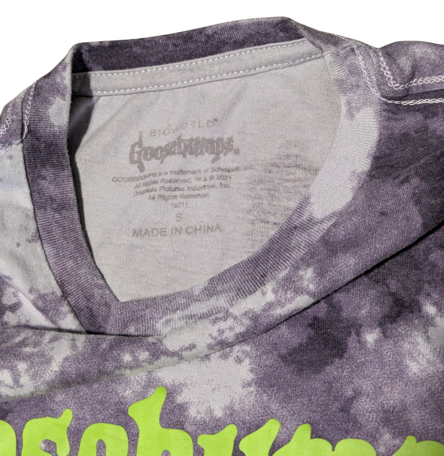 2021 Bioworld Goosebumps Purple Tie-Dye Halloween Small T-Shirt image 3