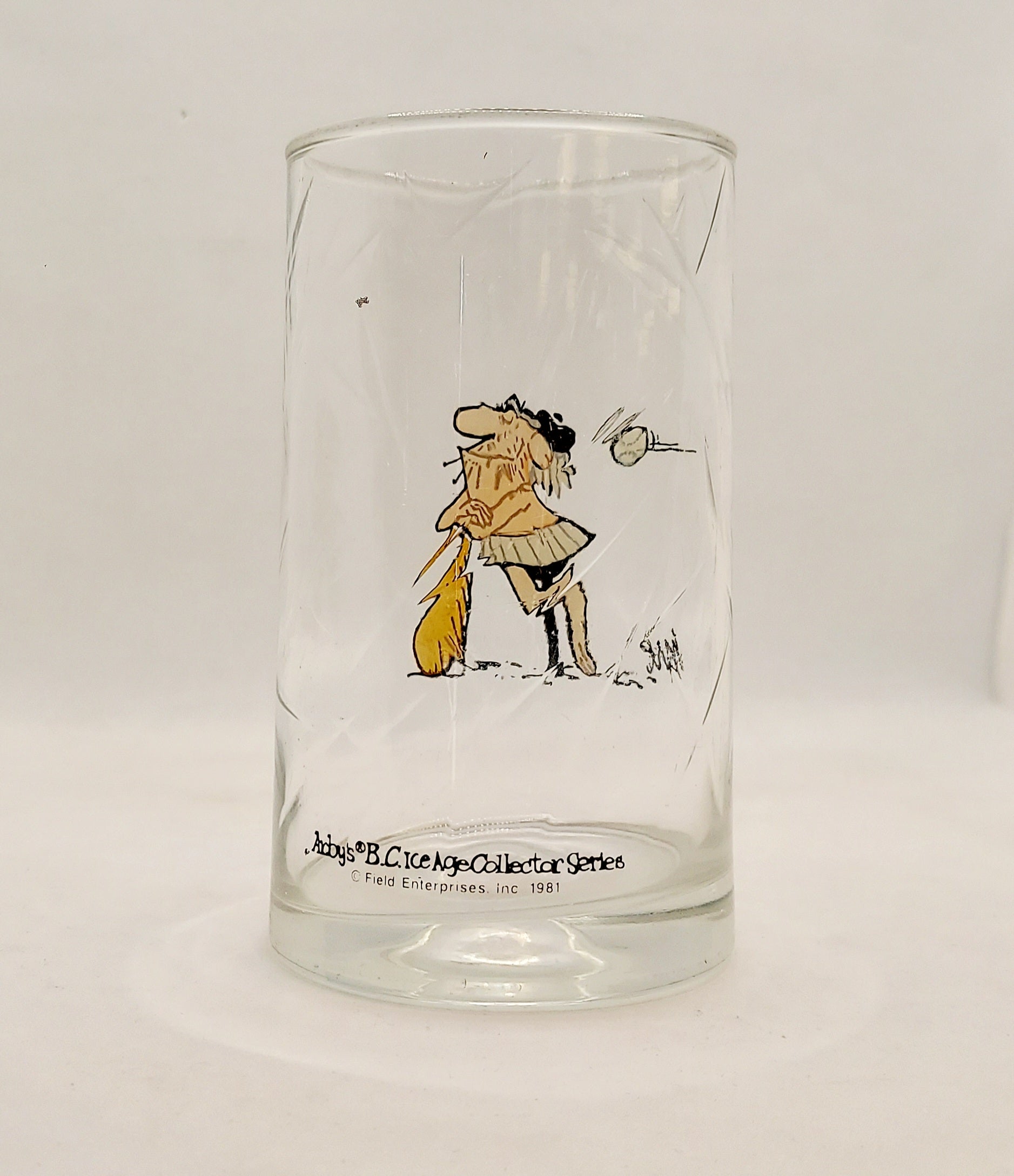 1981 Arby's BC Ice Age Comic Collector Glass Baseball Wiley Johnny Hart image 2