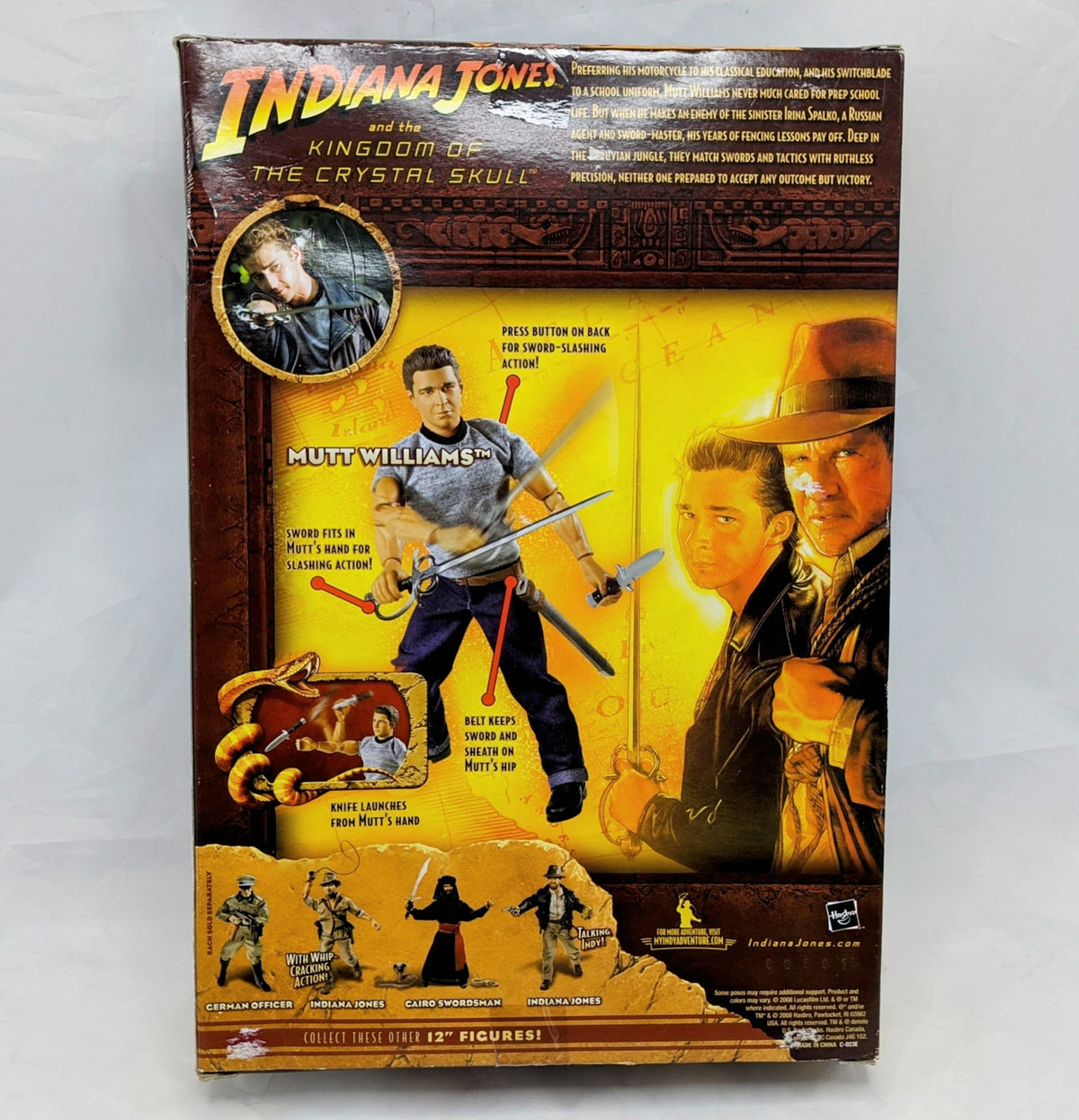 2008 Hasbro Indiana Jones Mutt Williams Sword & Knife Action Figure 12 inch image 2