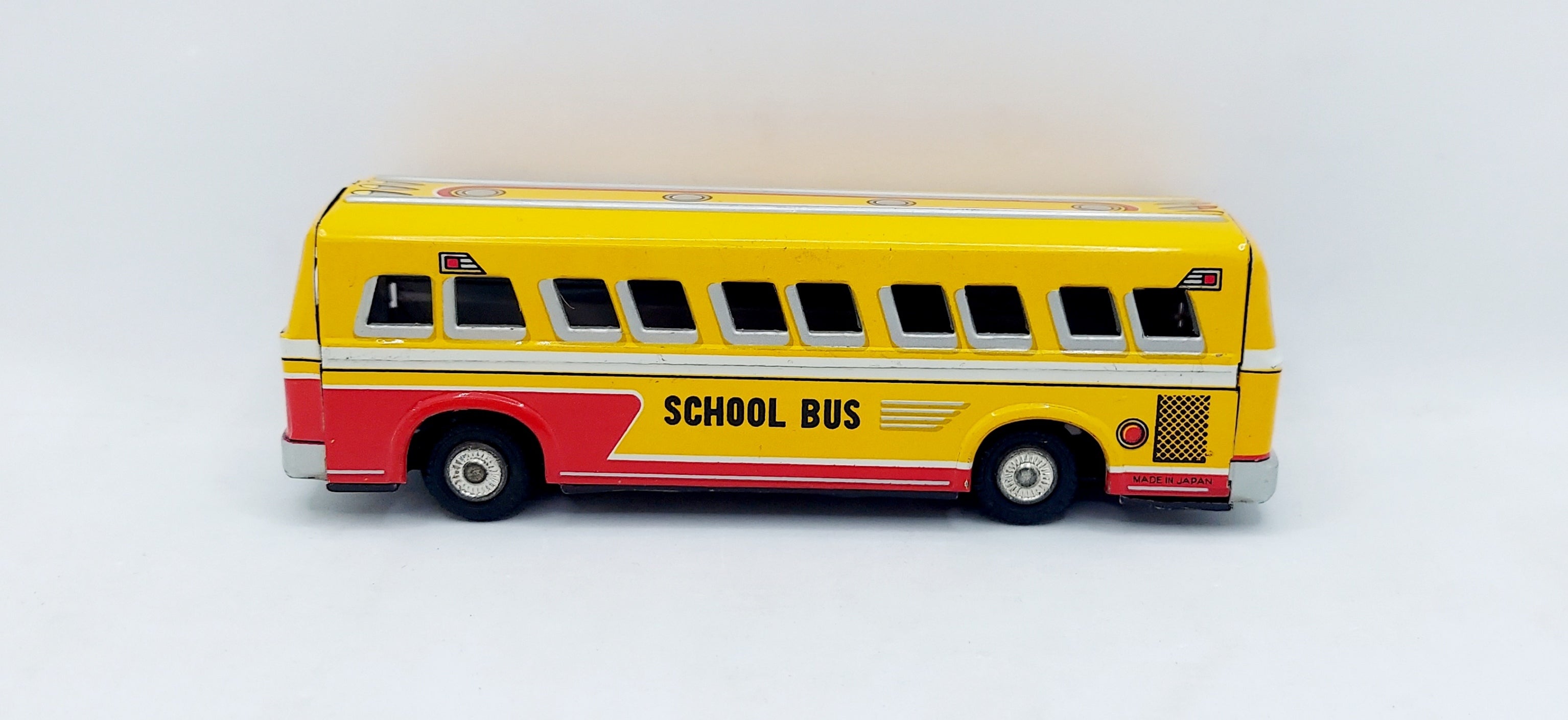 1960's Old Japan Tin Friction School Bus S-18 Promo 6.25"