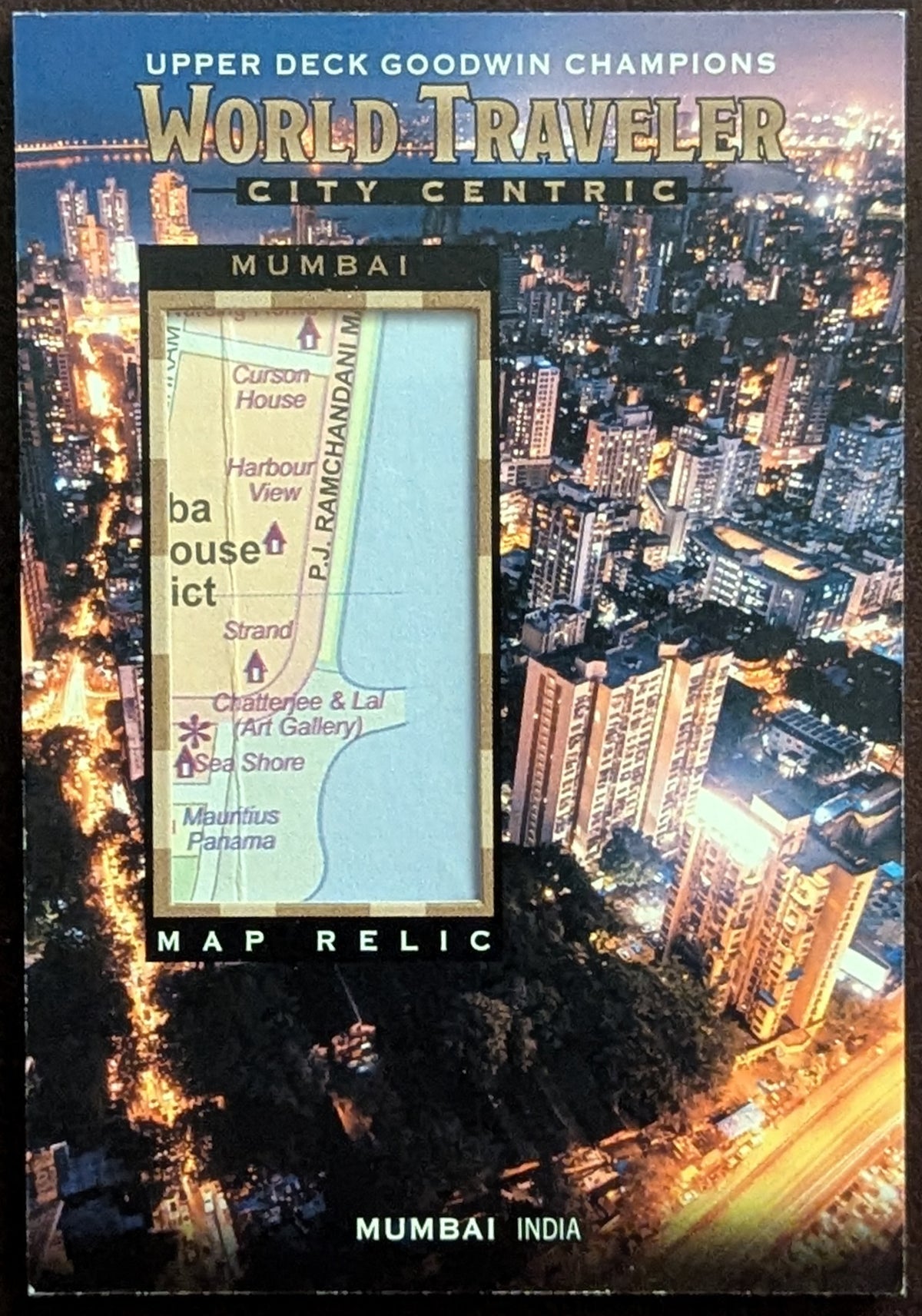 2022 Upper Deck Goodwin Champions World Traveler Map Relic WTC-8 Mumbai Night