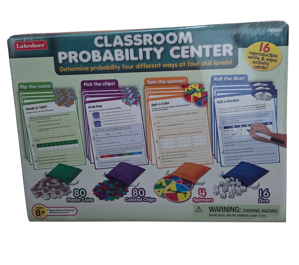 Lakeshore Classroom Probability Center Kit 8+ Years Math Teacher Teaching Aide