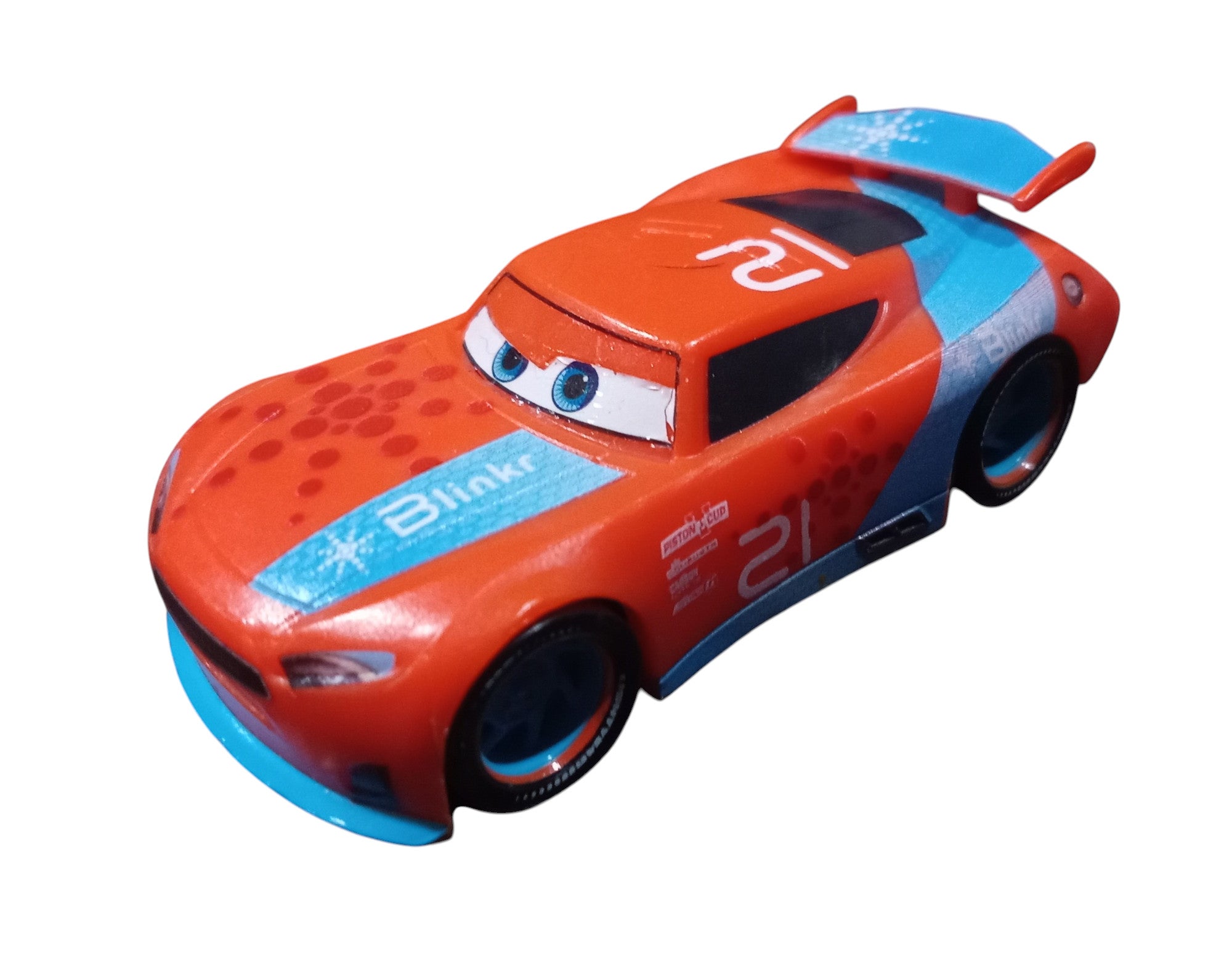 Disney Cars 3 Piston Cup Racer 21 Blinkr Ryan Inside Laney Plastic 3" Racecar image 2