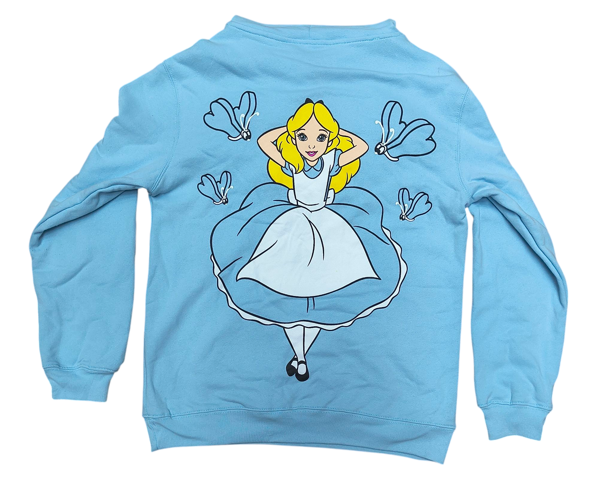 Freeze Disney Alice In Wonderland Blue Hoodie Sweatshirt Cheshire Cat S(4-6) image 2