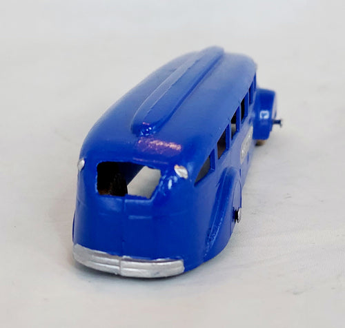 1937-39 Tootsietoy Greyhound Bus With Wood Wheels 6'' Long - Blue image 2