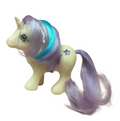 1984 Hasbro My Little Pony MLP G1 Baby Glory Purple & Blue, Glitter Star