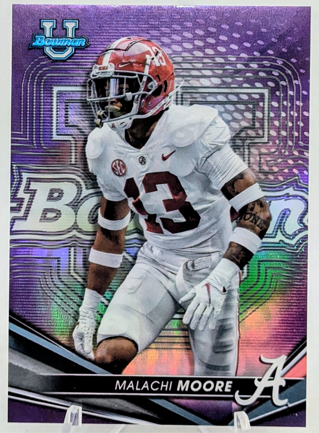 2022 Bowman's Best University Malachi Moore RC Purple Refractor /250 Alabama