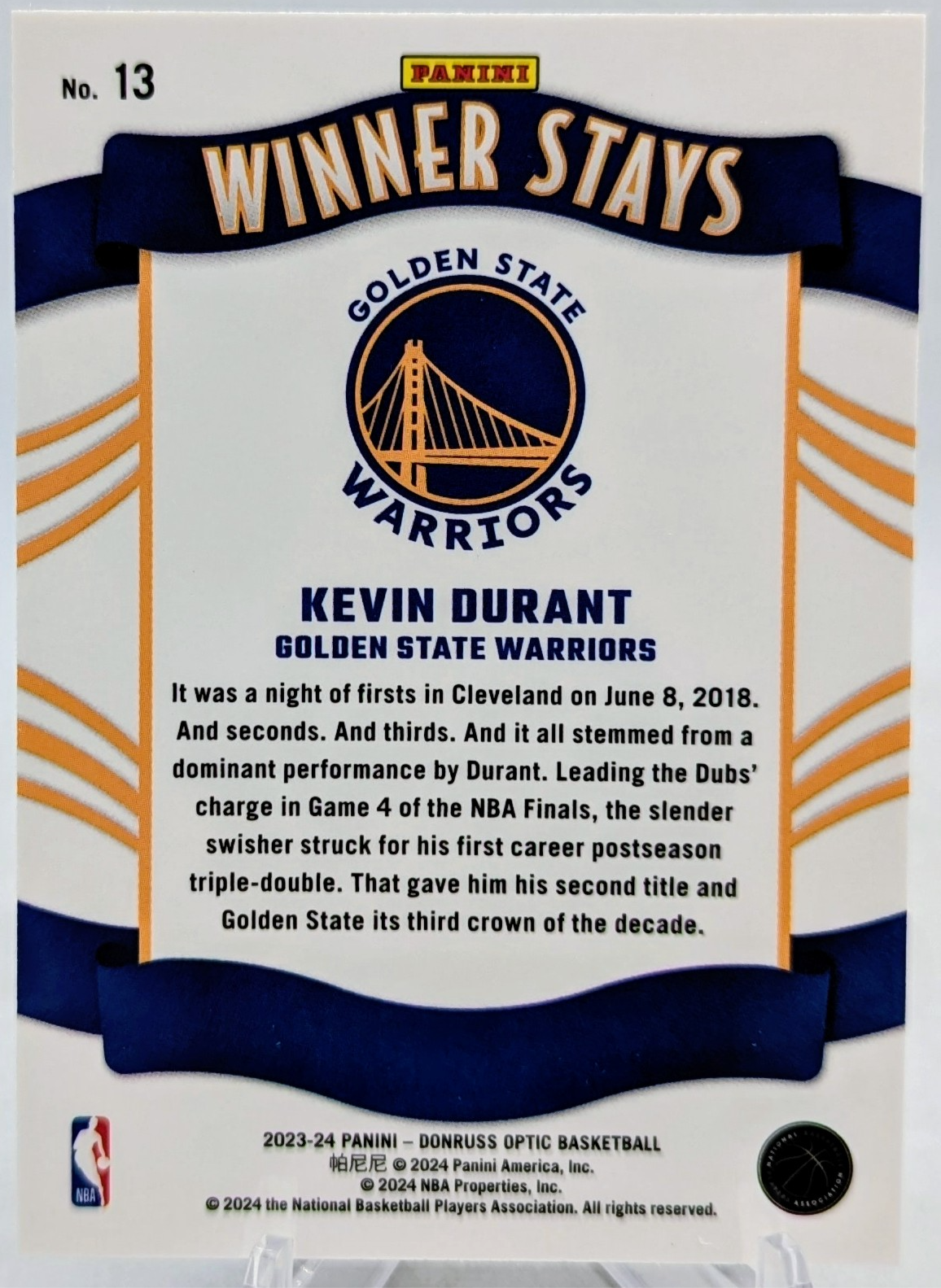 2023-24 Panini Donruss Optic #13 Kevin Durant Winner Stays Warriors image 2