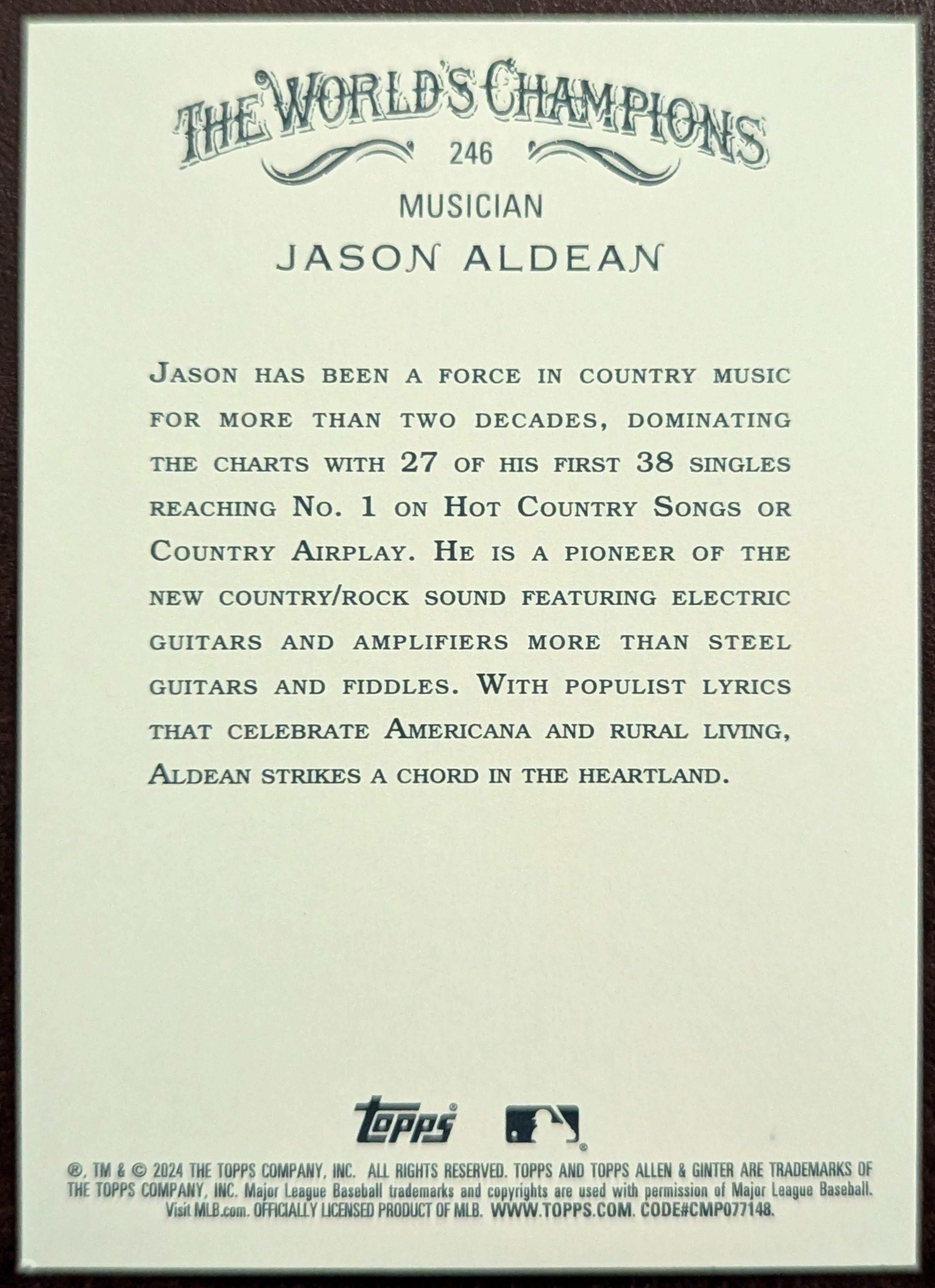 2024 Topps Allen & Ginter Jason Aldean Hot Box Foil Country image 2