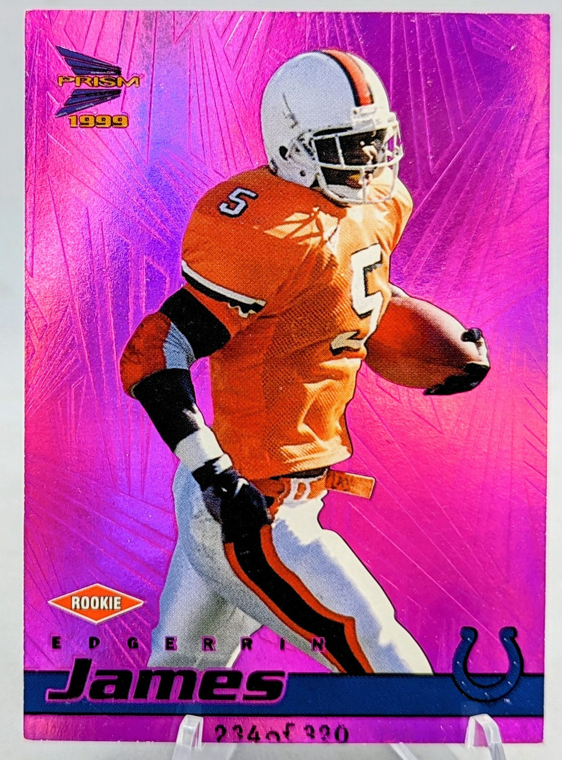 1999 Pacific Prism Football Edgerrin James Indianapolis Colts Purple Rookie /320