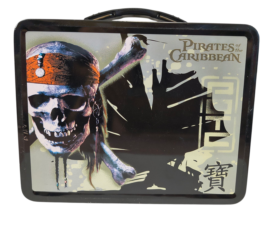 Disney Pirates of the Caribbean POTC Metal Tin Lunch Box Jack Sparrow Skull image 2