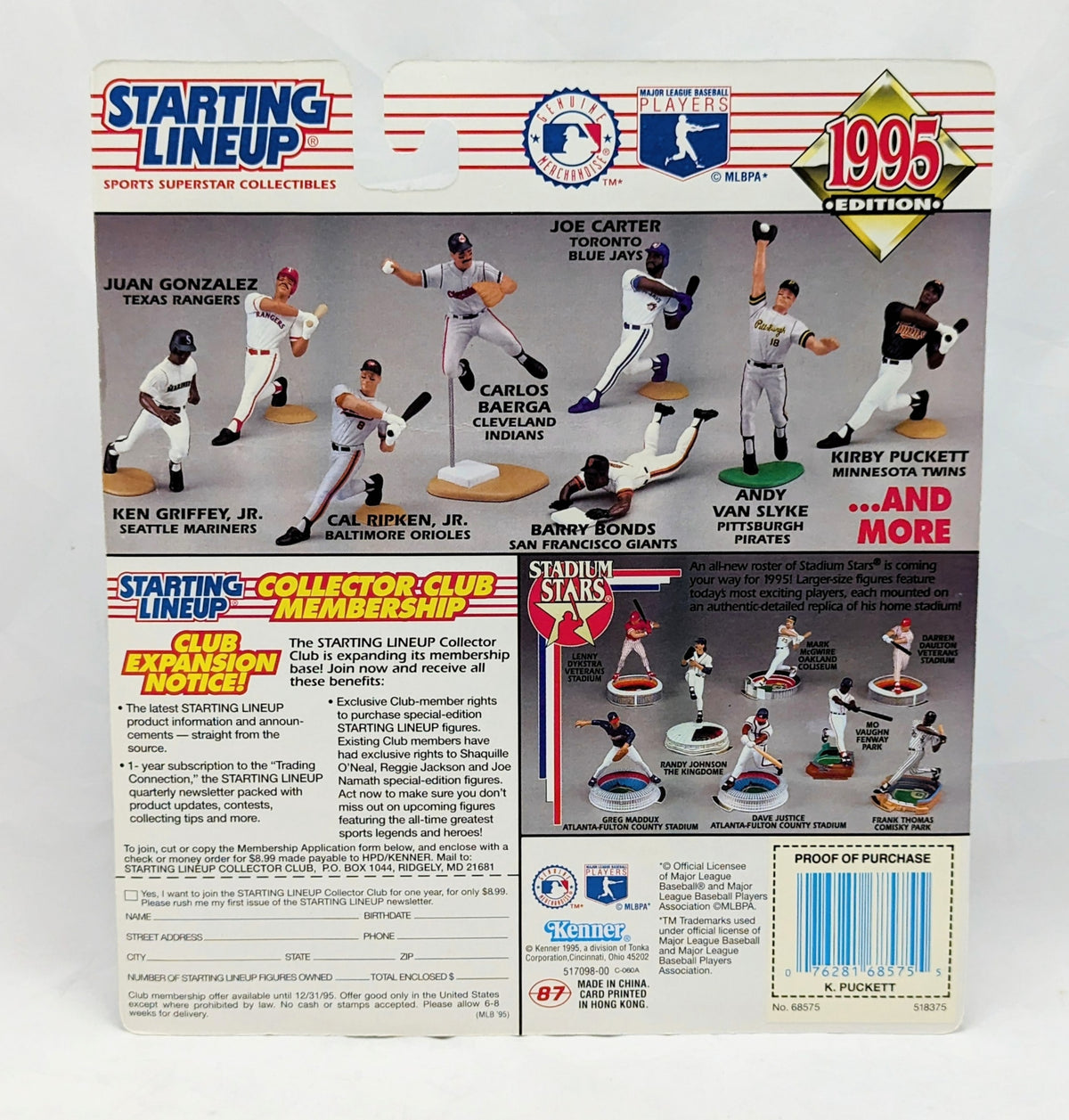 1995 Starting Lineup Kirby Puckett Minnesota Twins Baseball Figure image 2
