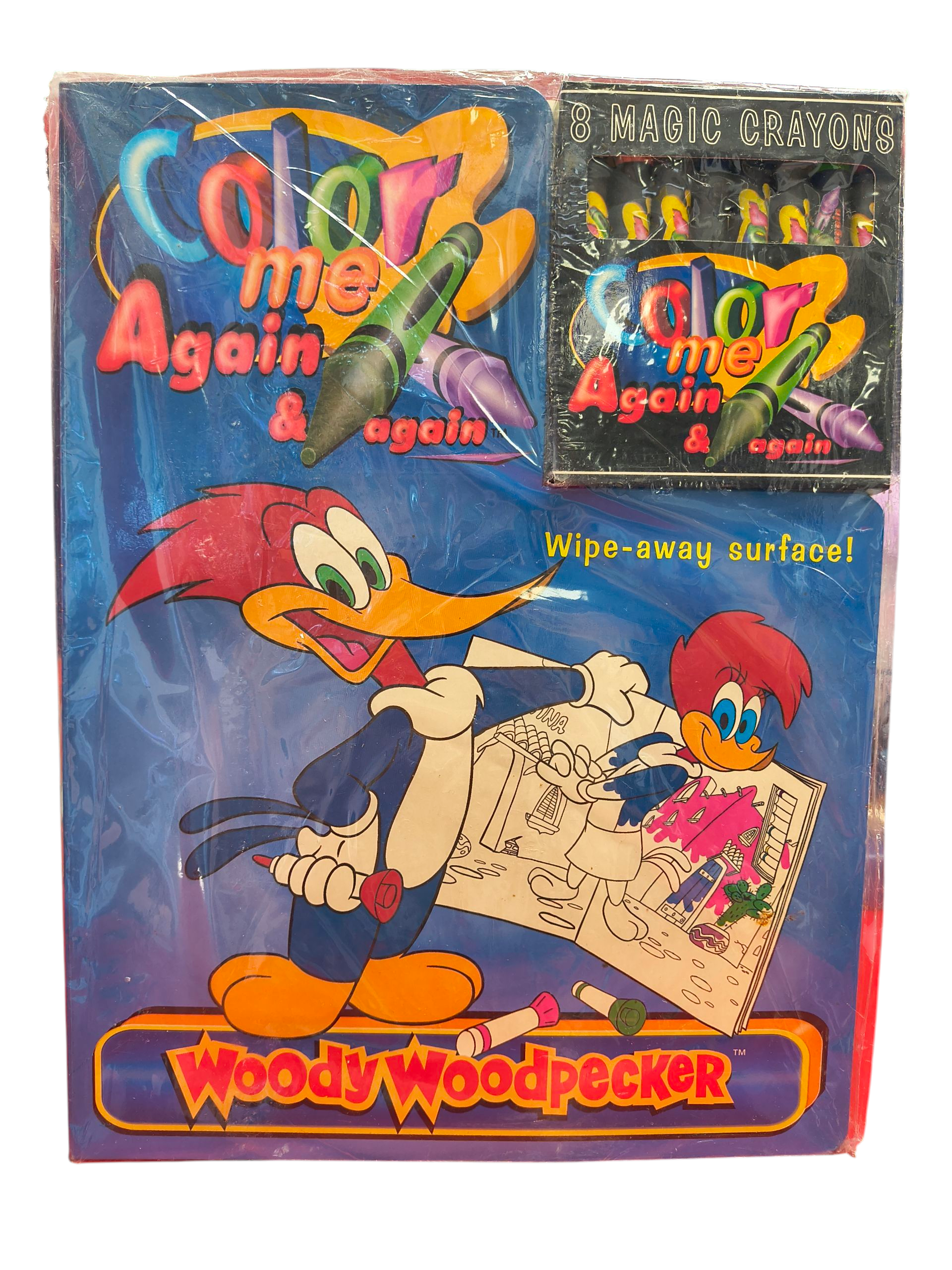 2001 Creative Color Me Again & Again Woody Woodpecker Wipe Away Coloring Book
