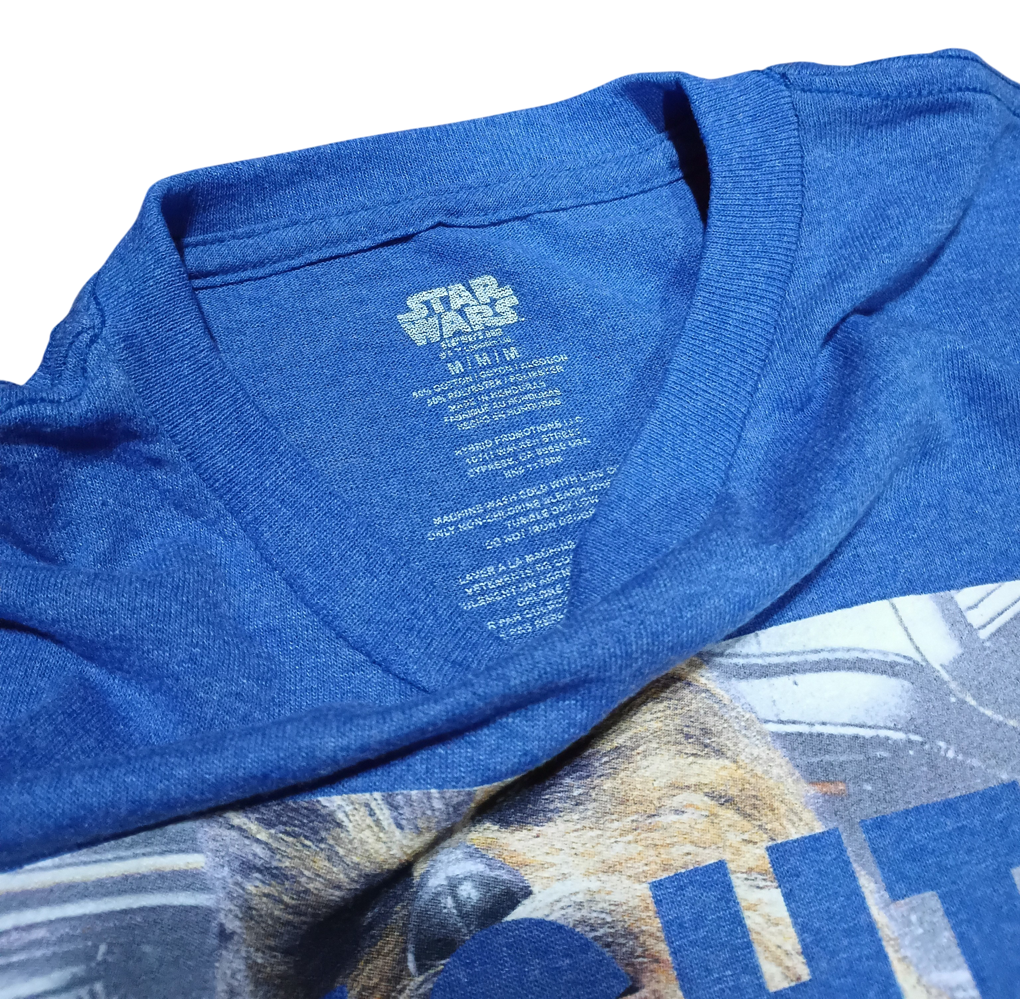 Star Wars Fight The Empire Chewbacca R2D2 Finn Graphic Blue Medium T-Shirt image 3