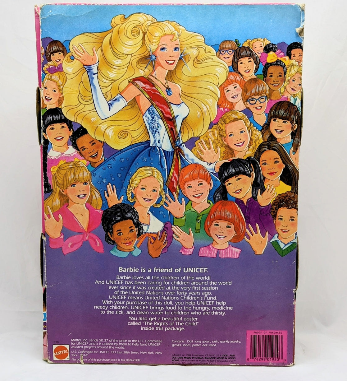 1989 Mattel Unicef Special Edition Barbie Blonde #1920 image 2