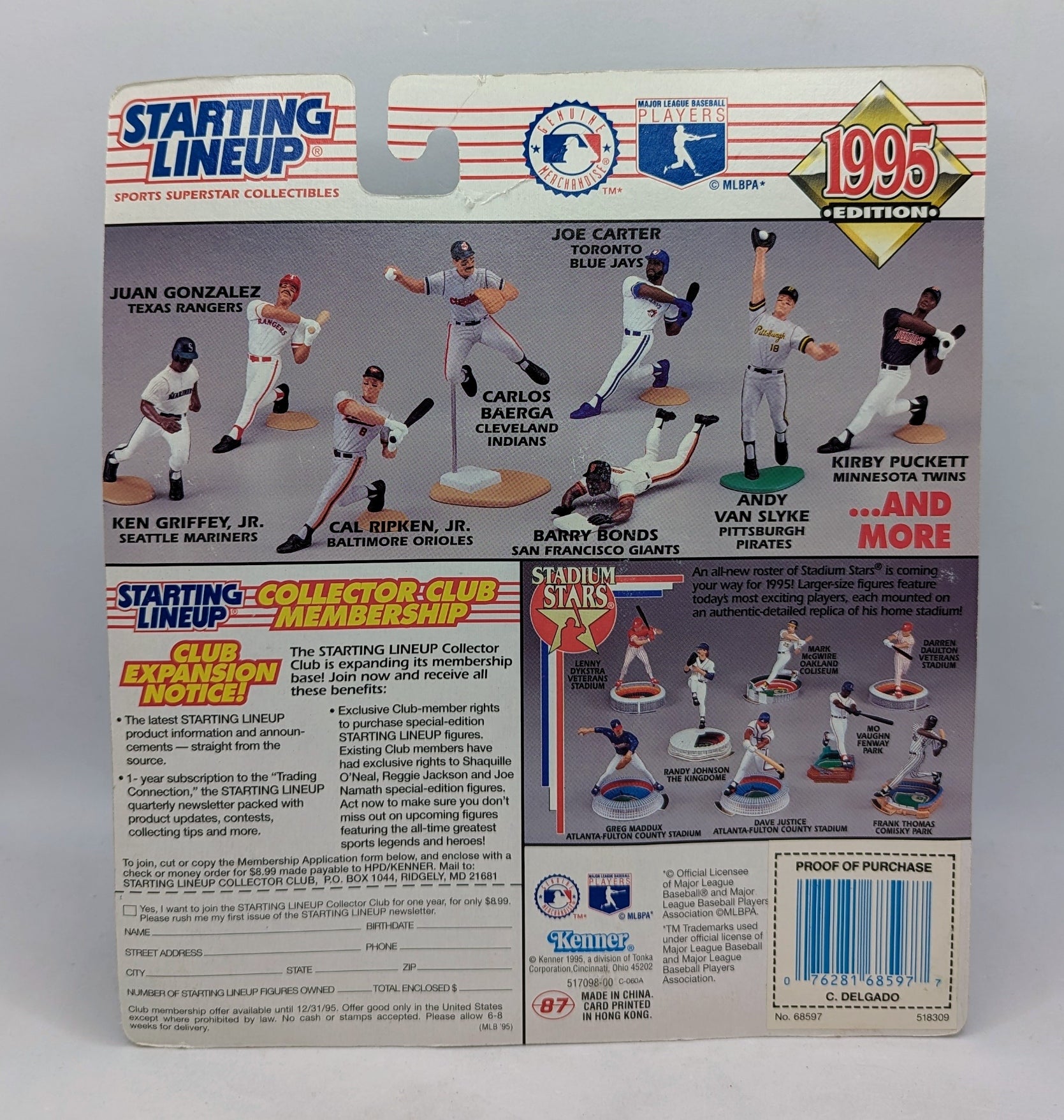 1995 Kenner Starting Lineup Carlos Delgado Toronto Blue Jays Figure image 2