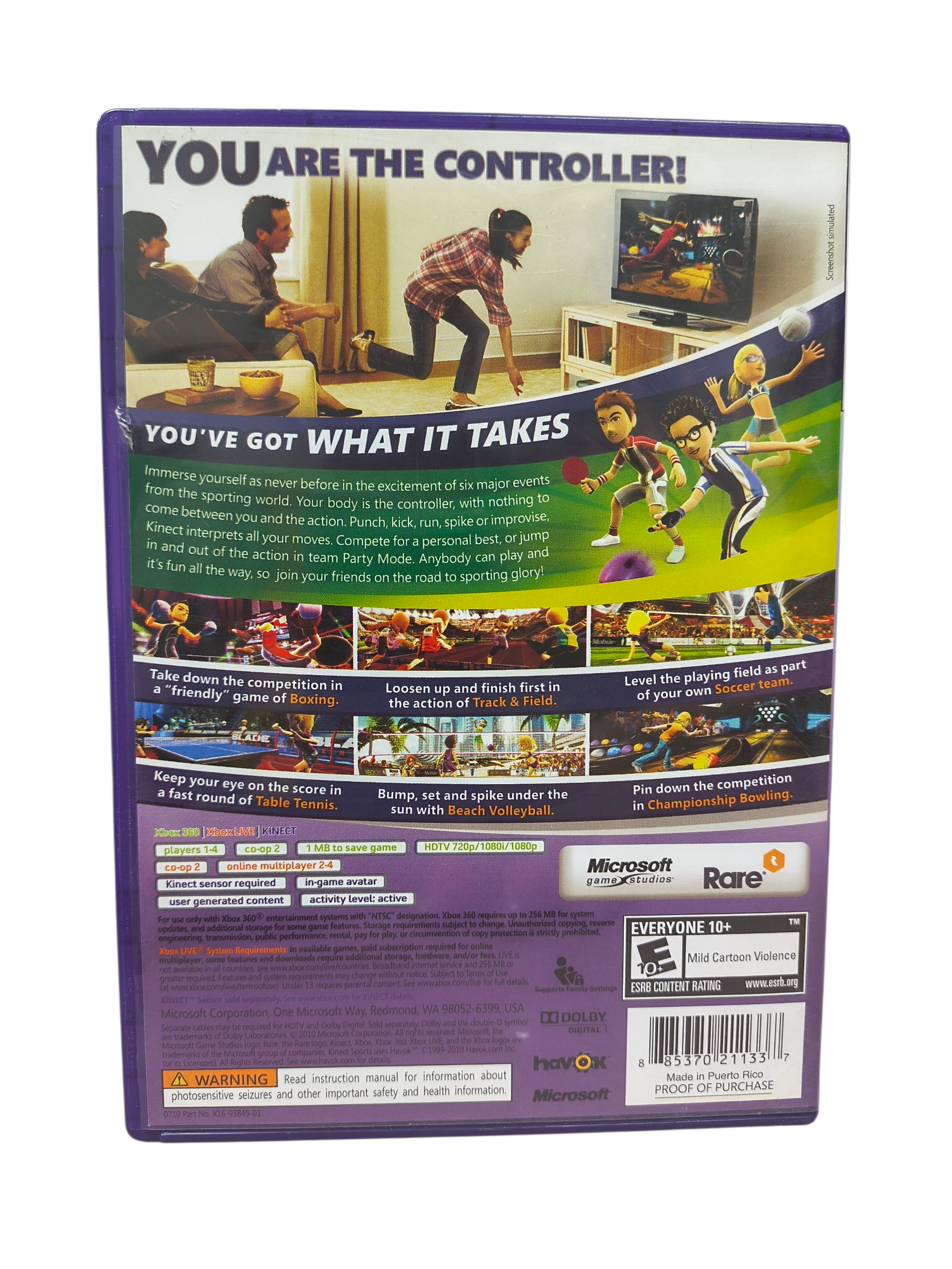 2010 Microsoft Xbox 360 Kinect Sports Complete CIB w/ Calibration Card image 3