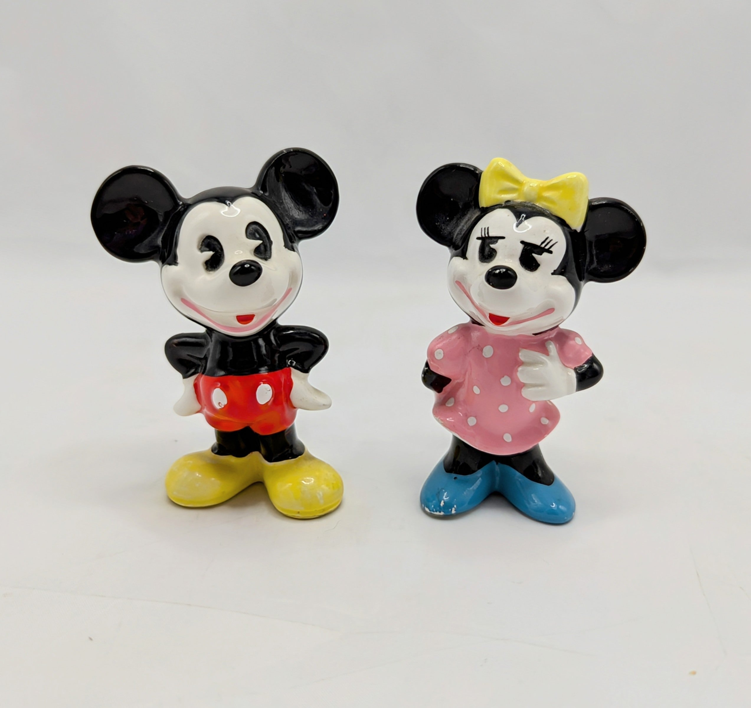Vintage Disney Mickey & Minnie Mouse Ceramic Japan Figurine Set