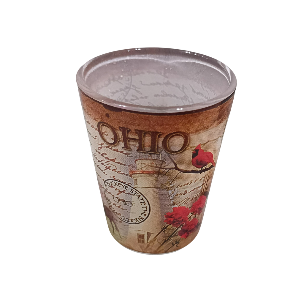 Vintage Ohio The Buckeye State City Cardinal Shot Glass