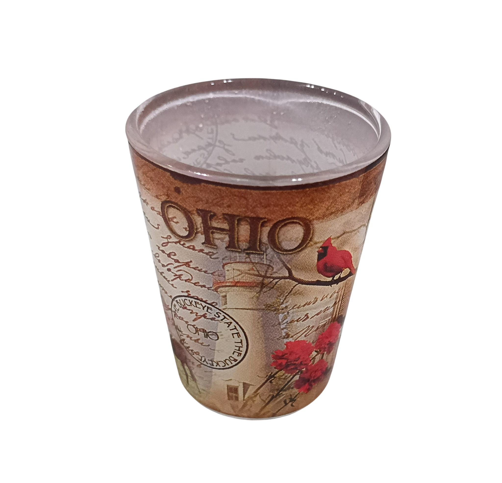 Vintage Ohio The Buckeye State City Cardinal Shot Glass