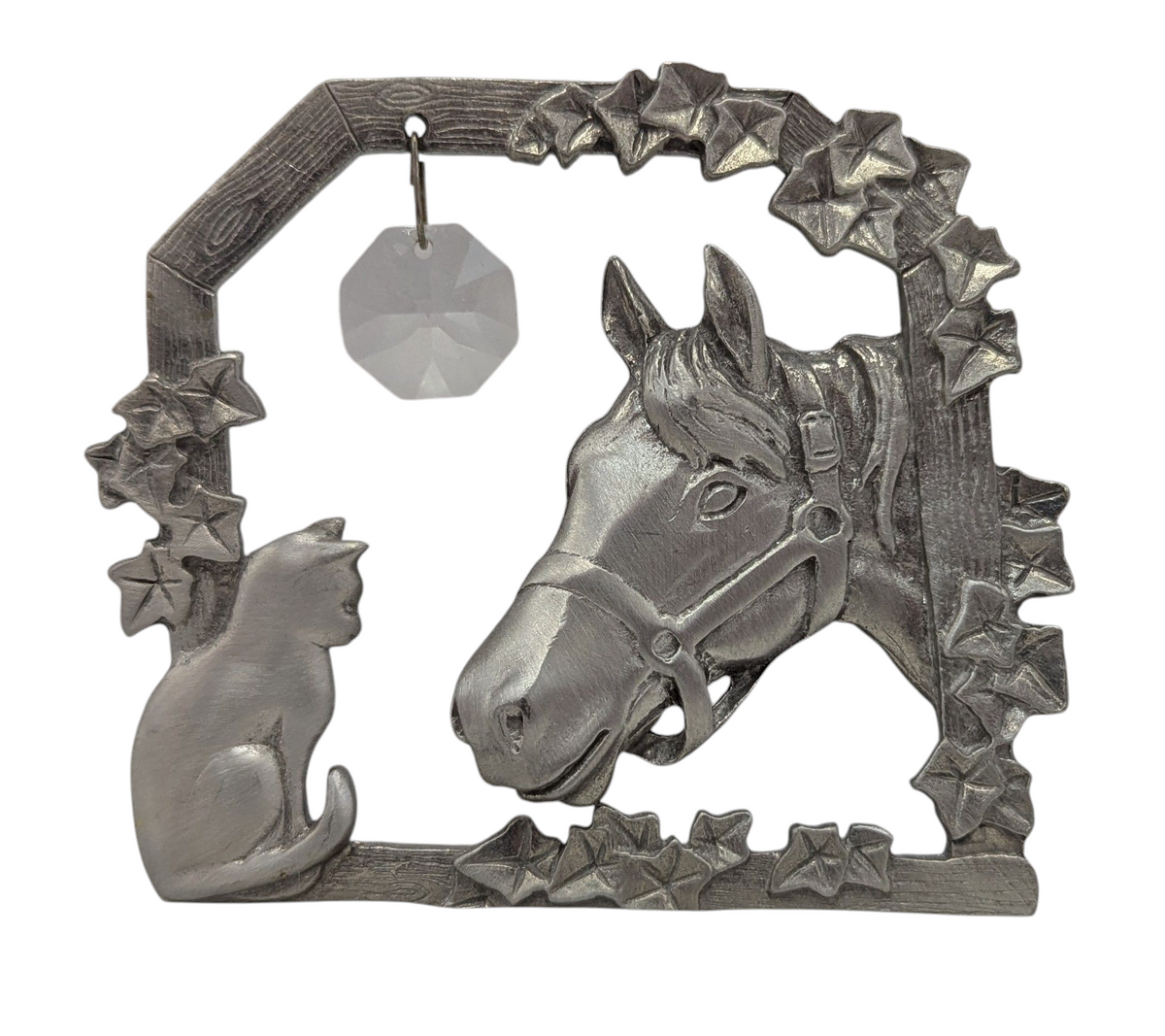 Hampshire Pewter Cat And Horse Window Suncatcher