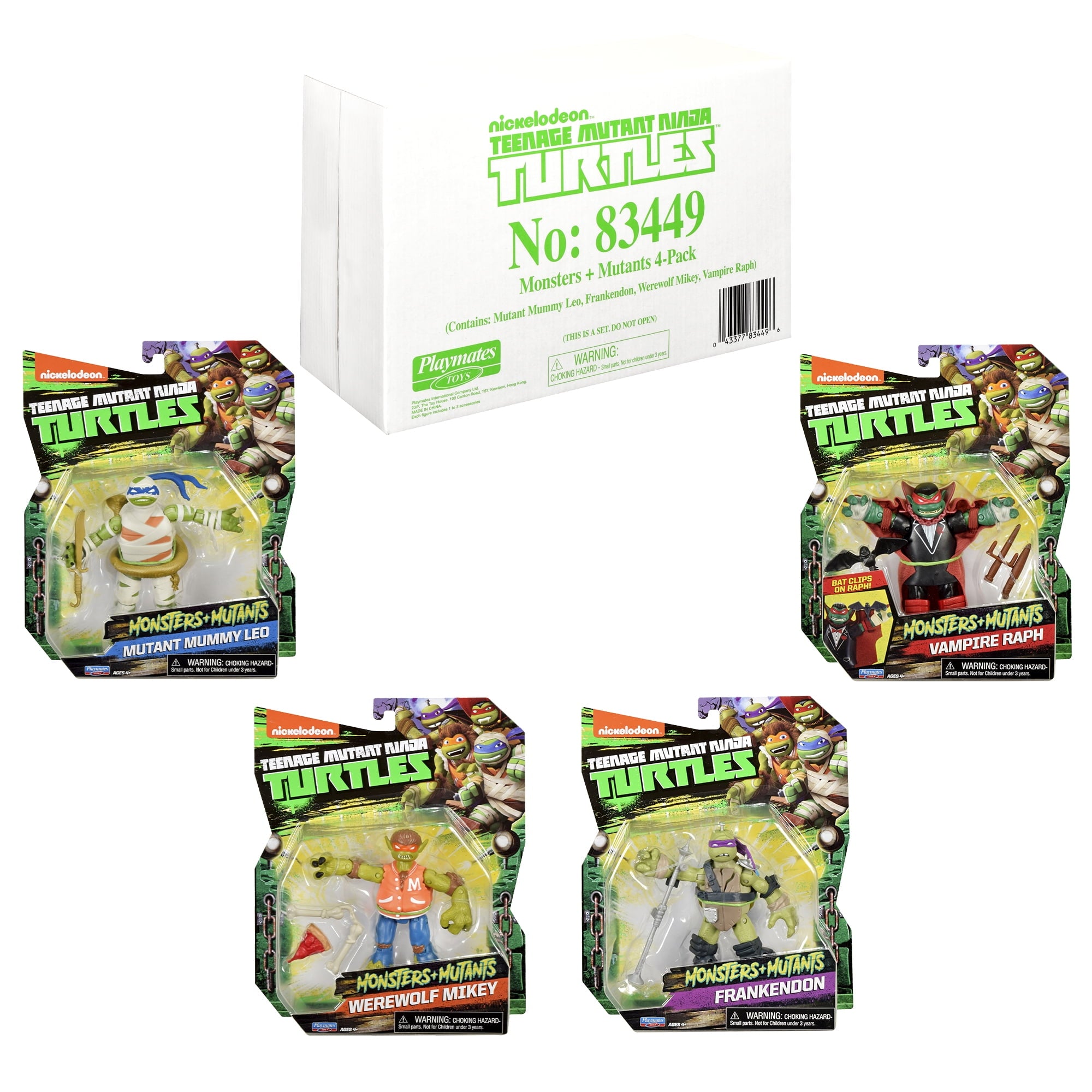 Playmates TMNT Monsters + Mutants 4 Pack Action Figure Bundle Set image 4