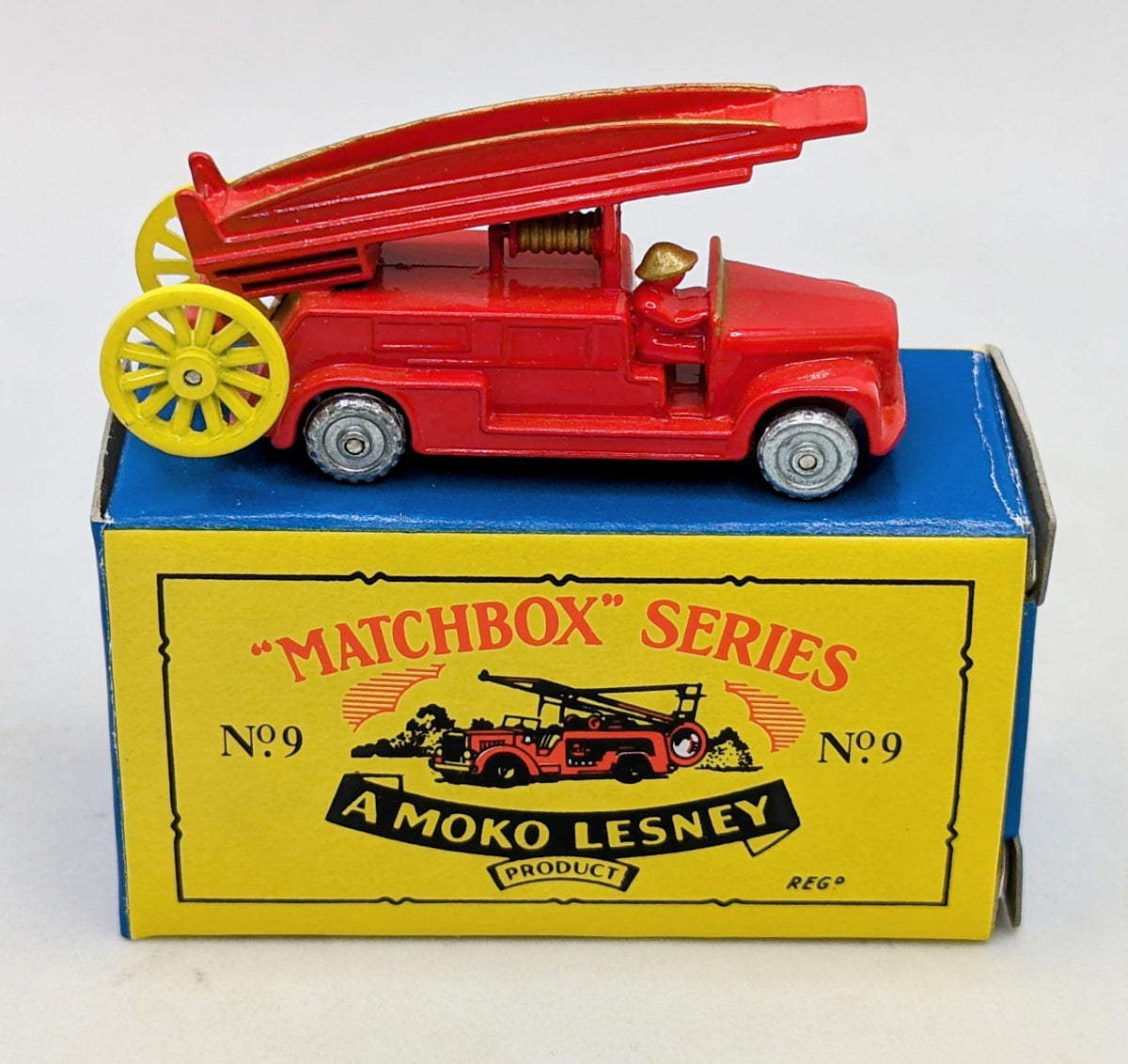 1988 Matchbox Series No. 9 Firetruck Diecast With Box image 2