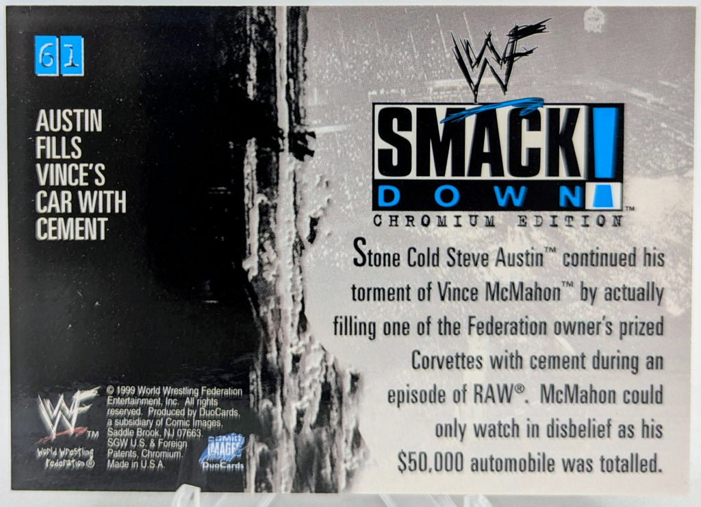 1999 WWF SmackDown! Chromium Vince McMahon Austin Fills Vince's Car With Cement image 2