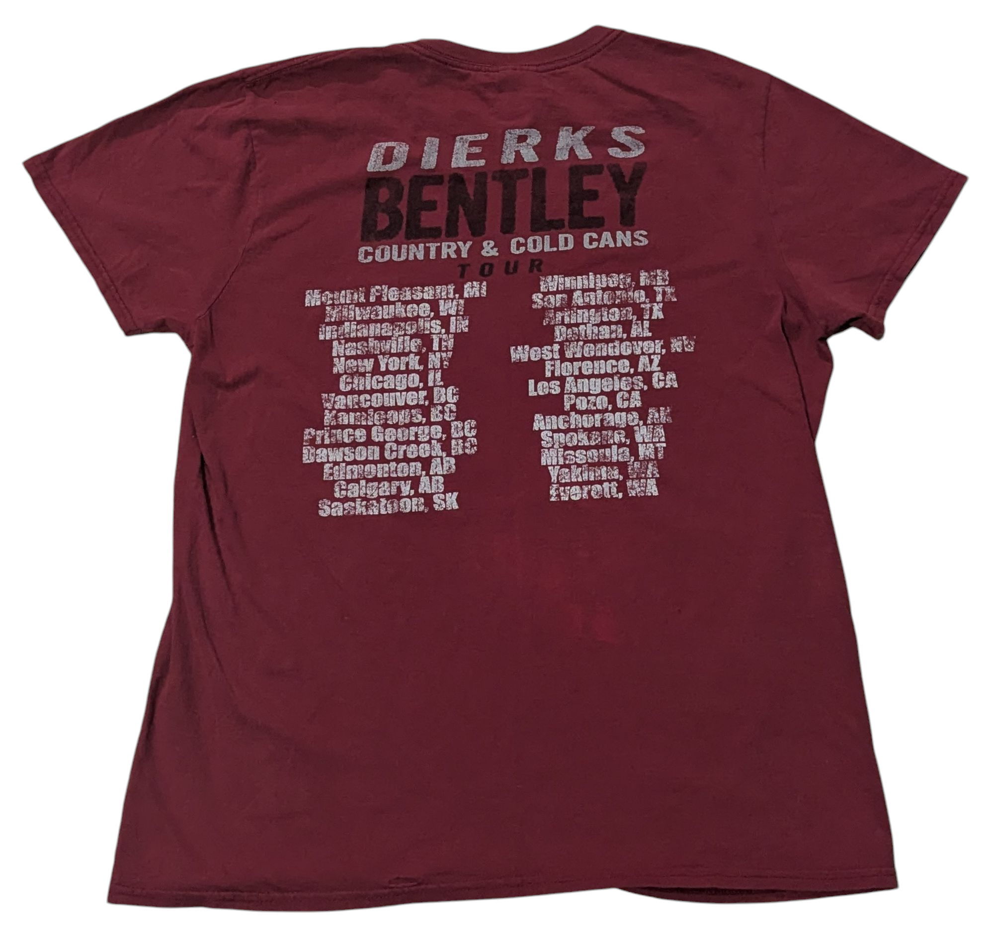 2012 Dierks Bentley Country & Cold Cans Tour Men's T Shirt Medium image 2