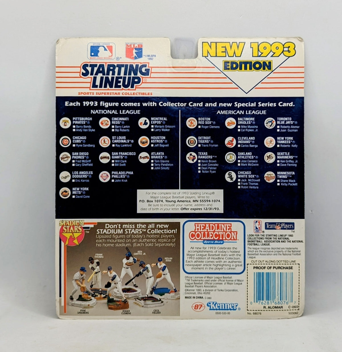 1993 Starting Lineup Roberto Alomar Toronto Blue Jays Baseball Figure image 2