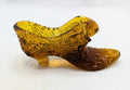 Vintage Fenton Daisy And Button Style Amber Glass Shoe Figurine