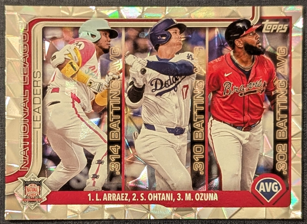 2025 Topps Series 1 Shohei Ohtani Arraez Ozuna Diamante Foil #347 NL Leaders