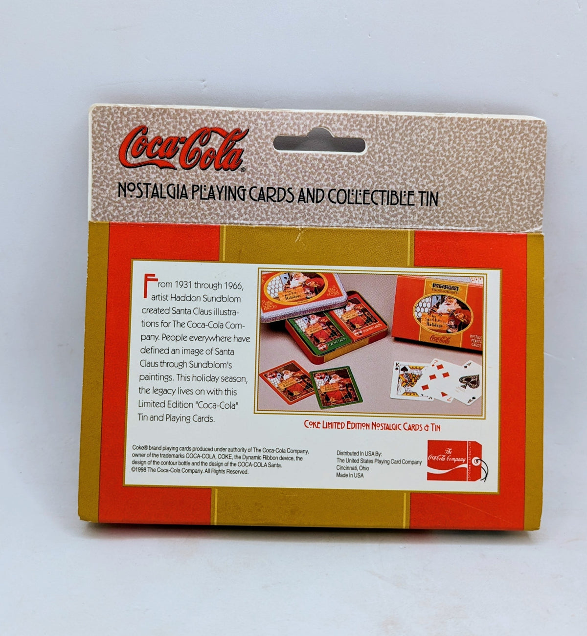 1998 Coca-Cola Nostalgia Playing Cards Christmas Collector Tin 2 Sealed Decks image 2