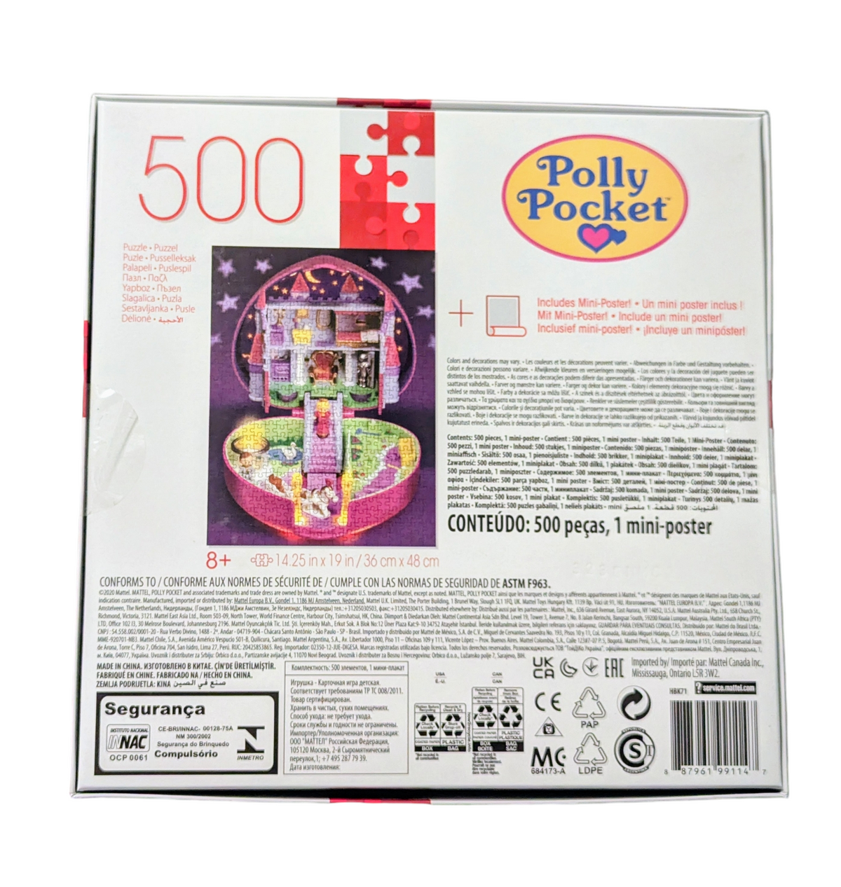 Mattel Polly Pocket Compact 500 Piece Puzzle With Mini-Poster image 2