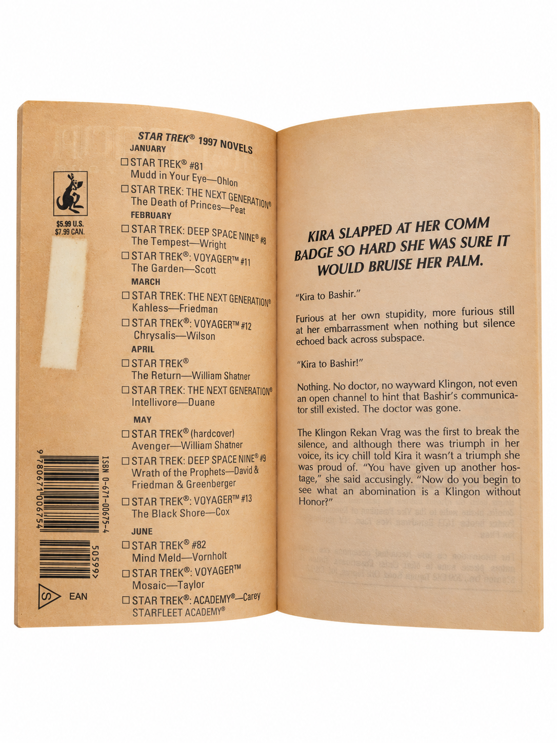 Armageddon Sky inside cover showing tanning and label mark