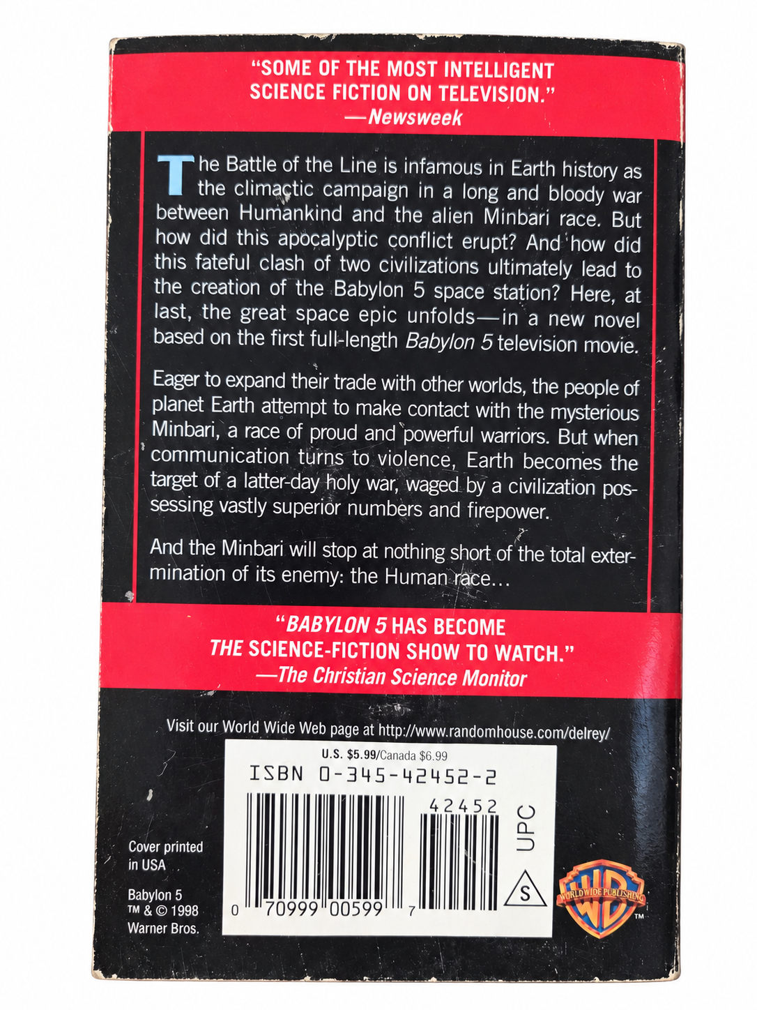 Babylon 5 In the Beginning back cover showing wear
