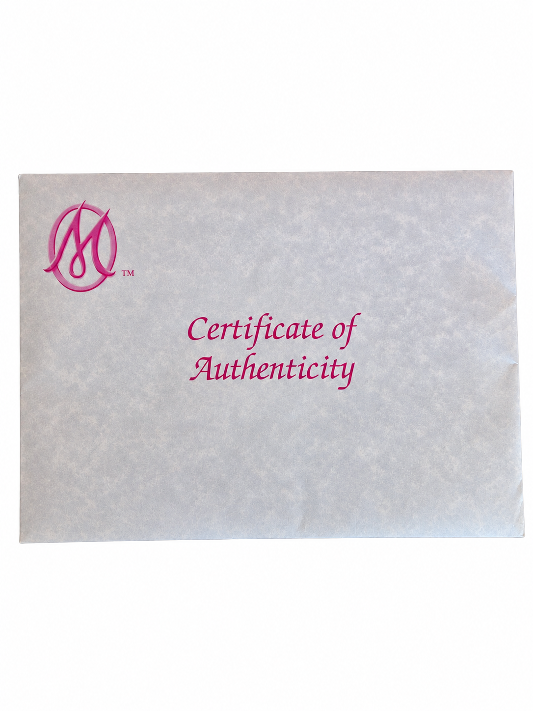 Included Marie Osmond Certificate of Authenticity folder