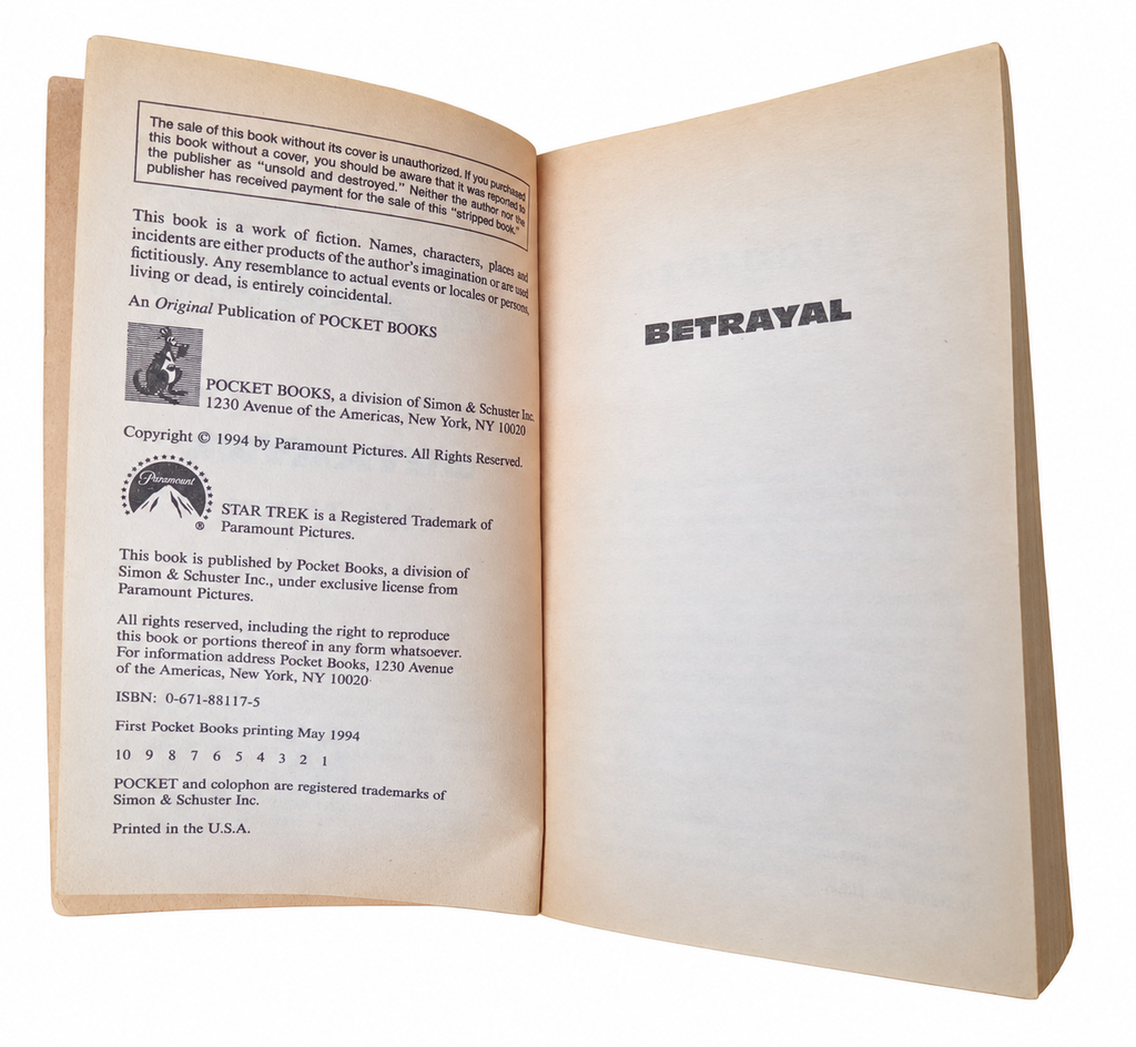 betrayal-copyright actual pre-owned copy