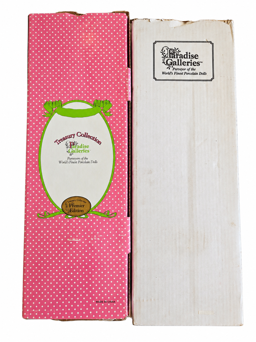 Candy Cane original Paradise Galleries box and lid showing storage wear