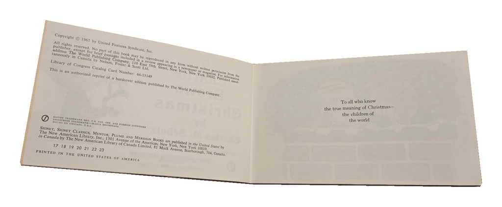 A Charlie Brown Christmas – copyright pages, white background