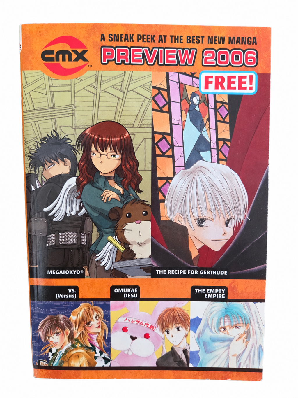 CMX Preview 2006 orange Megatokyo cover with visible wear