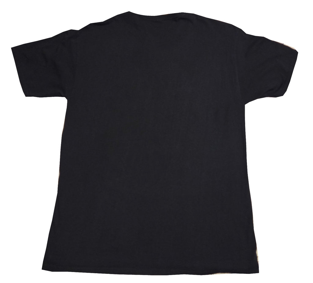 Cowboy Bebop seated Spike Spiegel black graphic T-shirt size Large, back, white background