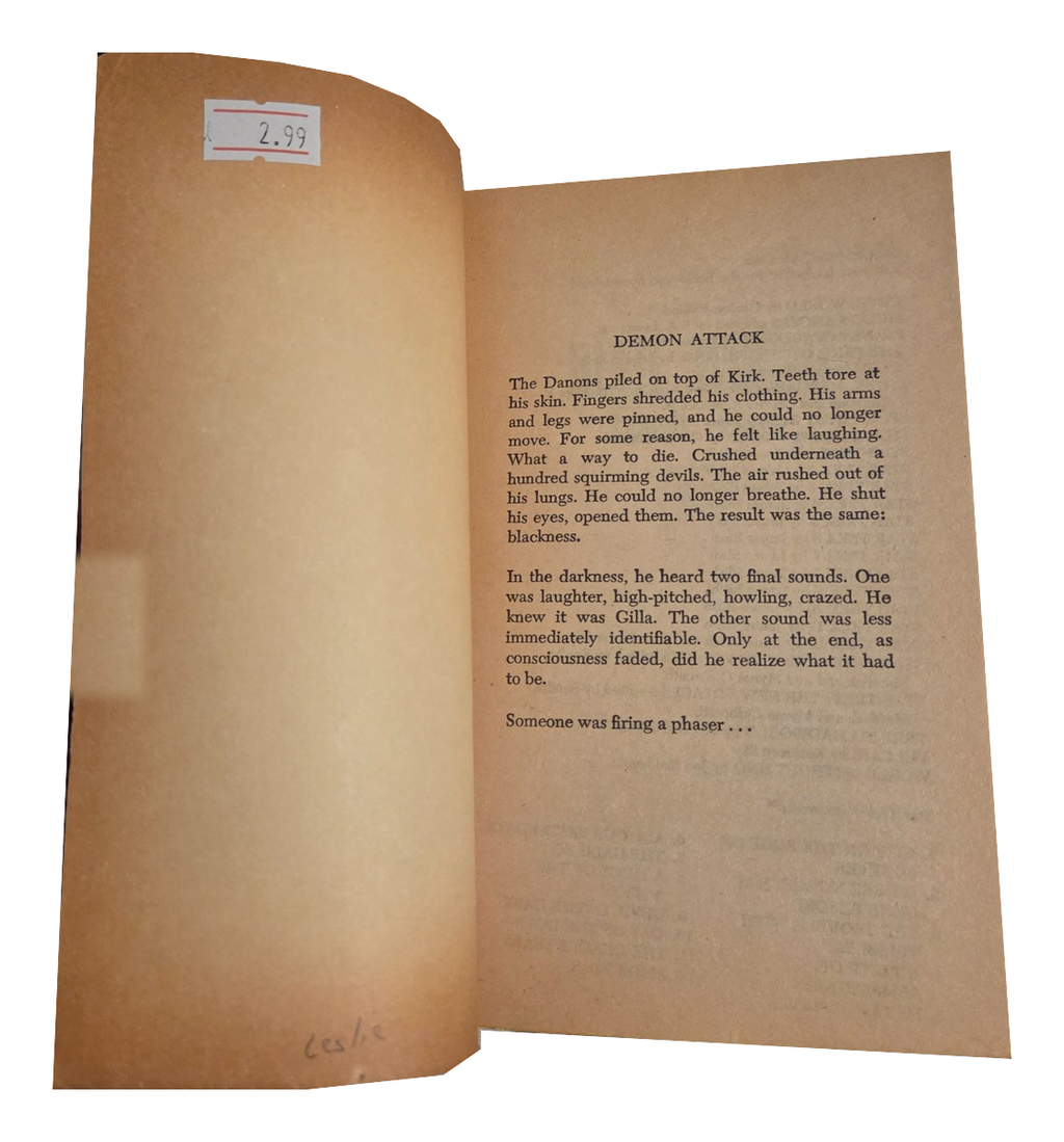 Star Trek Devil World by Gordon Eklund opening pages, fingers removed on white background