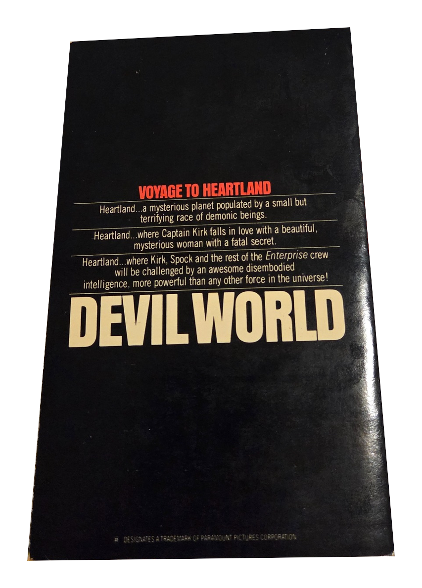 Star Trek Devil World by Gordon Eklund back cover on white background