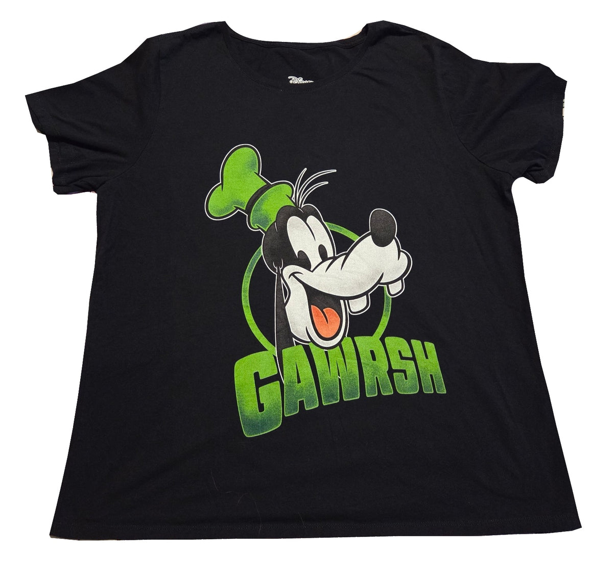 Disney Goofy Gawrsh black graphic T-shirt size 2X, front, white background