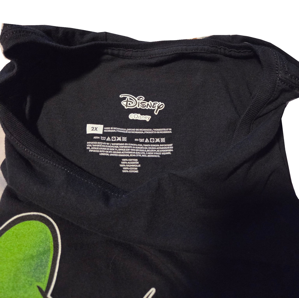Disney Goofy Gawrsh black graphic T-shirt size 2X, label, white background