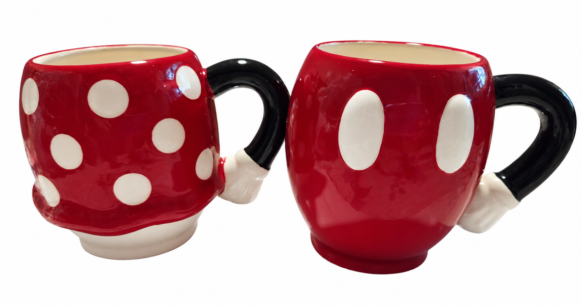 Disney100 Zak Designs Mickey and Minnie mug pair front on white background
