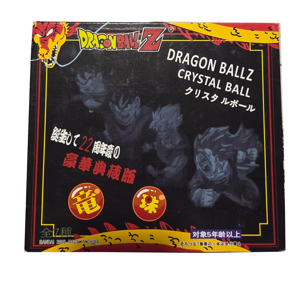 Pre-owned Dragon Ball Z crystal ball set, missing five-star ball, box, white background